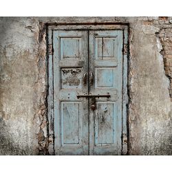 Click Props Vinyl with Print Wooden Door Blue 3x2.44m studijska foto pozadina s grafikom