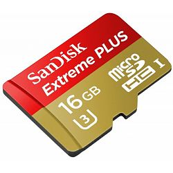 SanDisk Extreme Plus microSDHC 16GB SD Adapter + Rescue Pro Deluxe 95MB/s Class 10  UHS-I U3 SDSQXSG-016G-GN6MA Memorijska kartica