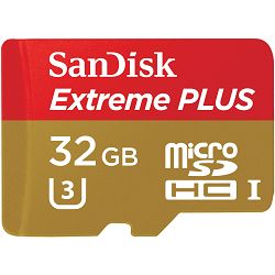 SanDisk Extreme Plus microSDHC 32GB SD Adapter+ Rescue Pro Deluxe 95MB/s Class 10 UHS-I U3 SDSQXSG-032G-GE6CA Memorijska kartica