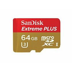 SanDisk Extreme Plus microSDXC 64GB SD Adapter + Rescue Pro Deluxe 95MB/s Class 10 UHS-I U3 SDSQXSG-064G-GE6CA Memorijska kartica