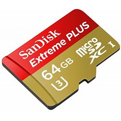 SanDisk Extreme Plus microSDXC 64GB SD Adapter + Rescue Pro Deluxe 95MB/s Class 10 UHS-I U3 SDSQXSG-064G-GN6MA Memorijska kartica