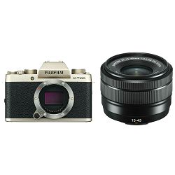 Fujifilm X-T100 + XC 15-45 f/3.5-5.6 OIS PZ KIT Champagne Gold zlatni digitalni mirrorless fotoaparat s objektivom 15-45mm Fuji