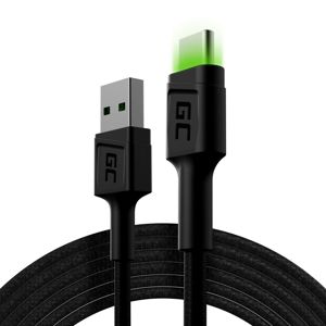 Green Cell Cable USB kabel USB-A na USB-C 120cm Ray with green LED backlight and support fast charging Ultra Charge QC 3.0 (KABGC06)