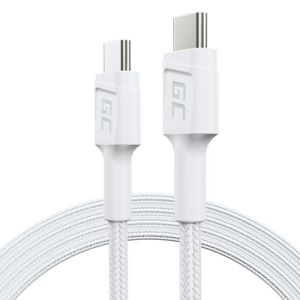 Green Cell Cable USB kabel USB-C na USB-C 120cm White PowerStream with fast charging Power Delivery 60W Ultra Charge Quick Charge 3.0 (KABGC30W)