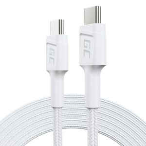 Green Cell Cable USB kabel USB-C na USB-C 200cm White PowerStream with fast charging Power Delivery 60W Ultra Charge Quick Charge 3.0 (KABGC29W)