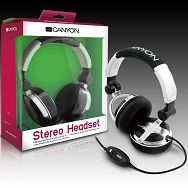 Headset CANYON CNR-HS10N (Dynamic, 20Hz-20kHz, External Microphone, Cable, 2.4m) Black/Silver, Retail