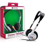 Headset CANYON CNR-HS11N (20Hz-20kHz, External Microphone, Cable, 2.4m) White/Silver, Retail