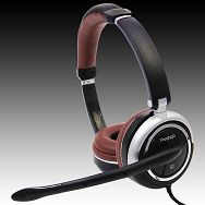 Headset PRESTIGIO PHS (20Hz-20kHz, Built-in Microphone, Cable, 2.2m) Black/Brown, Retail