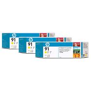 HP 91 Yellow Ink Cartridge 3-pack, 775 ml