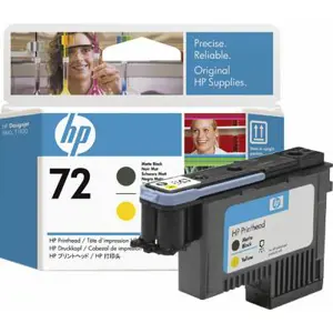 HP tinta C9384A Matte black + yellow printhead No.72
