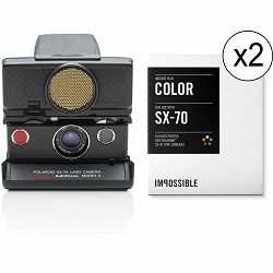 Impossible Polaroid™ SX 70 Sonar Camera Black Kit + 2 films (color) Instant fotoaparat Refurbished camera (2851)
