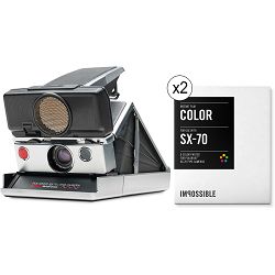 Impossible Polaroid™ SX 70 Sonar Camera Silver Kit + 2 films (color) Instant fotoaparat Refurbished camera (2850)