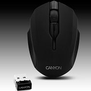 Input Devices - Mouse CANYON CNR-FMSOW01 (,Wireless 2.4GHz, Optical 1600dpi,3 btn), Varnish Black