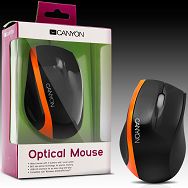 Input Devices - Mouse CANYON CNR-MSO01N (,Cable, Optical 800dpi,3 btn,USB), Black/Orange