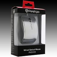 Input Devices - Mouse PRESTIGIO (Cable, Optical 800/1600dpi,4 btn,USB 2.0), Silver