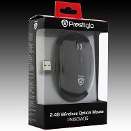 Input Devices - Mouse PRESTIGIO (Wireless, Optical 800/1600dpi,4 btn,USB), Black