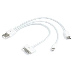 Jupio 3 in 1 cable for Power Vault (Apple 30 pin, Apple 8 pin, Micro USB) JPV1001 dodatno vanjsko napajanje za fotoaparat