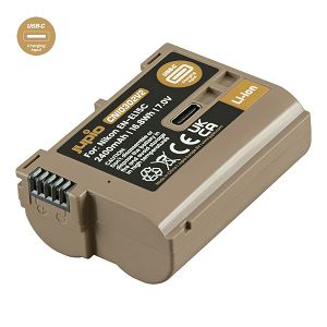 Jupio EN-EL15C Ultra C (USB-C input) 2400mAh 17,3Wh 7V baterija za Nikon Z7 II, Z6 II, Z5, D850, D780, D750, D500, D7500, D810, D610, D7200, D810A Lithium-Ion Battery Pack (CNI0302)