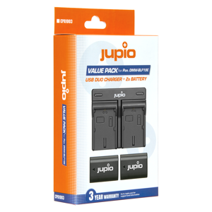 Jupio KIT 2x Battery DMW-BLF19E 1860mAh + USB Dual Charger komplet punjač i dvije baterije za Panasonic Lumix DMC-GH5S, DMC-GH5, DMC-GH4, DMC-GH3, DC-G9, GH5S, GH5, GH4, GH3, G9 (CPA1003)
