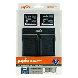 Jupio KIT 2x Battery DMW-BLG10 900mAh + USB Dual Charger komplet punjač i dvije baterije za Panasonic Lumix DMC-GF6, DMC-GX7, DMC-LX100 (CPA1006)