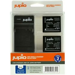 Jupio KIT 2x Battery DMW-BLG10 + USB Single Charger komplet punjač i dvije baterije za Panasonic DMC-GF6, DMC-GX7, DMC-GX85, Leica D-LUX Typ 109 (CPA1005)