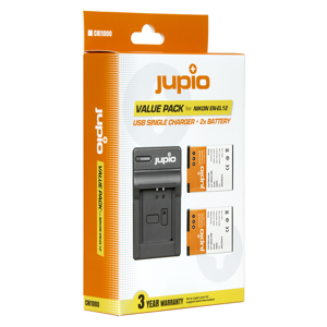 Jupio KIT 2x Battery EN-EL12 + USB Single Charger komplet punjač i dvije baterije za Nikon Coolpix AW110, AW130, P340, S31, S710, S7000 S9700, S9900 (CNI1000)