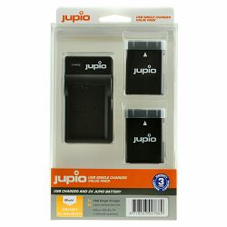 Jupio KIT 2x Battery EN-EL14A 1100mAh + USB Single Charger komplet punjač i dvije baterije za Nikon D5600, D5500, D5300, D5200, D3400, D3300, D3200, Coolpix P7800