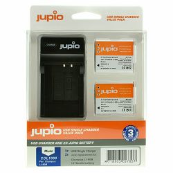 Jupio KIT 2x Battery Li-90B Li-92B 1270mAh + USB Single Charger komplet punjač i dvije baterije za Olympus Tough TG-1, TG-2, TG-3, TG-4, TG-5, TG-6, TG-7 Traveller SH-50, SH50, XZ-2 (COL1000)