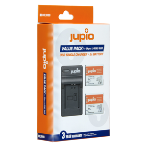 Jupio KIT 2x Battery Li-90B Li-92B 1270mAh + USB Single Charger komplet punjač i dvije baterije za Olympus Tough TG-1, TG-2, TG-3, TG-4, TG-5, TG-6, TG-7 Traveller SH-50, SH50, XZ-2 (COL1000)