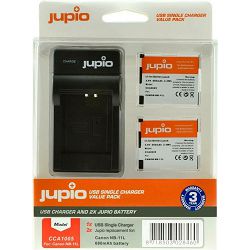 Jupio KIT 2x Battery NB-11L + USB Single Charger komplet punjač i dvije baterije za Canon IXUS 125 HS, 132 HS, 240 HS, PowerShot A3400 IS, A2400 IS, A4000 IS, ELPH 320 HS, ELPH 115 HS