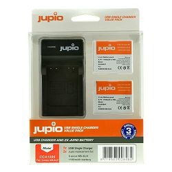 Jupio KIT 2x Battery NB-6LH + USB Single Charger komplet punjač i dvije baterije za Canon PowerShot SX600 HS, D30, SX700 HS, SX510 HS, SX170 IS, SX280 HS