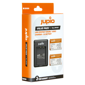 Jupio KIT 2x Battery NP-BX1 + Compact USB Dual Charger komplet punjač i dvije baterije za Sony Cyber-shot DSC-RX100 II, RX100 III, RX 100 IV, RX1, RX100, AS10, AS15, WX300, HX300, HX50V, RX1R CSO1000
