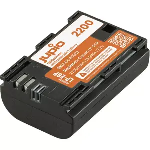 Jupio LP-E6P 2200mAh 15.8Wh 7.2V baterija za Canon EOS R5 II R7 R6 II R5c R 90D 80D 70D 60D 7D II 6D II 5D IV 5D III 5DS R XC10 Blackmagic Pocket Cinema 6K 4K Lithium-Ion Battery Pack CCA0037