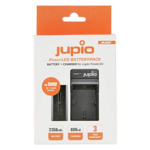 Jupio NP-F550 2350mAh 7.2V baterija F550 + punjač Charger Batterypack za PowerLED NP-Fxxx Sony Aputure NP-F530 NP-F550 NP-F730 NP-F750 NP-F770 NP-F930 NP-F950 NP-F960 NP-F970 NP-F975 NP-F990 JPL0550