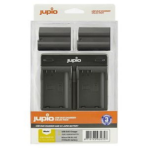 Jupio Value Pack: 2x Battery EN-EL15C 2100mAh + USB Dual Charger baterija i punjač za Nikon Z8, Z7 II, Z6 II, Z5, D850, D780, D750, D500, D7500, D810, D610, D7200, D810A (CNI1006V2)