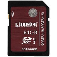 Kingston 64GB SDXC UHS-I Speed Class 3 Flash Card, EAN: 740617227697