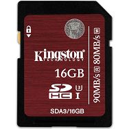 Kingston 16GB SDHC UHS-I Speed Class 3 Flash Card, EAN: 740617227581