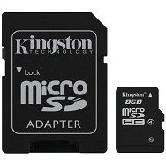 KINGSTON Memory ( flash cards ) 8GB Micro SDHC Class 4, 1pcs with SD adapter