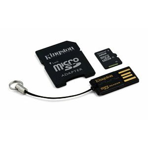 Kingston Multi-Kit / Mobility Kit - Flash memory card ( microSDHC to SD adapter included ) - 32 GB - Class 10 - microSDHC - with USB Reader