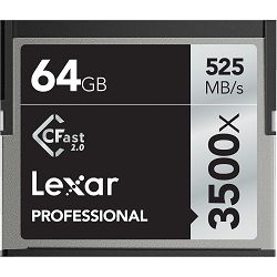 Lexar 64GB 3500x Pro Cfast 2.0 Professional memorijska kartica za fotoaparat i kameru (LC64GCRBEU3500)