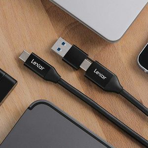 Lexar Cable 2-in-1 USB 3.2 Gen 2 Type-C 30cm 10Gbps 2000MB/s (LPA100C-RNBNG)