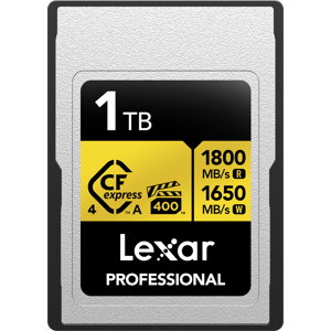 Lexar Cfexpress Type A, 1TB 1800MB/s 1650MB/s 4.0 VPG 400 IP68 1400MB/s sustained write Professional Gold memorijska kartica