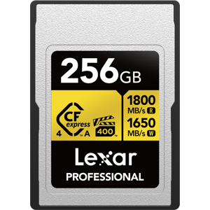 Lexar Cfexpress Type A, 256GB 1800MB/s 1650MB/s 4.0 VPG 400 IP68 Professional Gold memorijska kartica