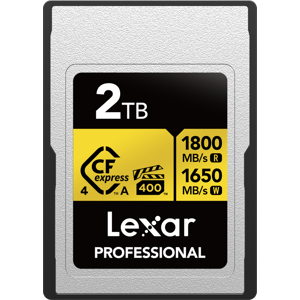 Lexar Cfexpress Type A, 2TB 1800MB/s 1650MB/s 4.0 VPG 400 IP68 1400MB/s sustained write Professional Gold memorijska kartica