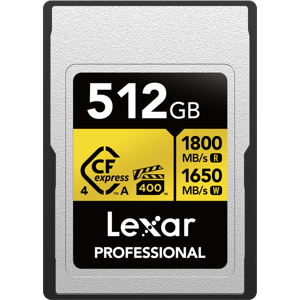Lexar Cfexpress Type A, 512GB 1800MB/s 1650MB/s 4.0 VPG 400 IP68 1000MB/s sustained write Professional Gold memorijska kartica