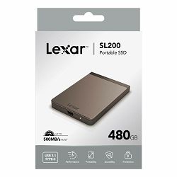 Lexar External Portable SSD 480GB 500MB/s 420MB/s (LSL200X480G-RNNNG)