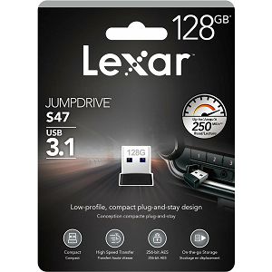 Lexar JumpDrive S47 128GB USB 3.1 Black Plastic Housing 250MB/s memorija (LJDS47-128ABBK)