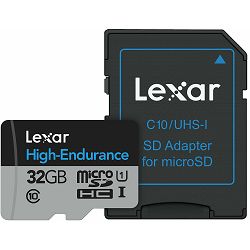 Lexar microSDHC 32GB 40MB/s UHS-I High Endurance memorijska kartica sa adapterom LSDMI32GBBEUHEA