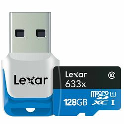 Lexar microSDXC 128GB 633x UHS-I sa USB 3.0 Reader adapter memorijska kartica sa adapterom LSDMI128B1EU633R