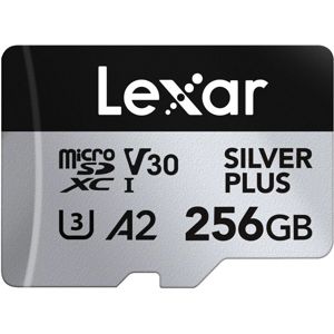 Lexar microSDXC 256GB 205MB/s 150MB/s 1066x UHS-I A2 U3 V30 4K Silver Plus memorijska kartica (LMSSIPL256G-BNANG)